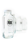 Pure Glass Jars Set - 6 PC Glass Containers with Lids - 500ml/17oz Glass Water Bottles - Reusable Storage Jars or Glass Bottles for Juicing