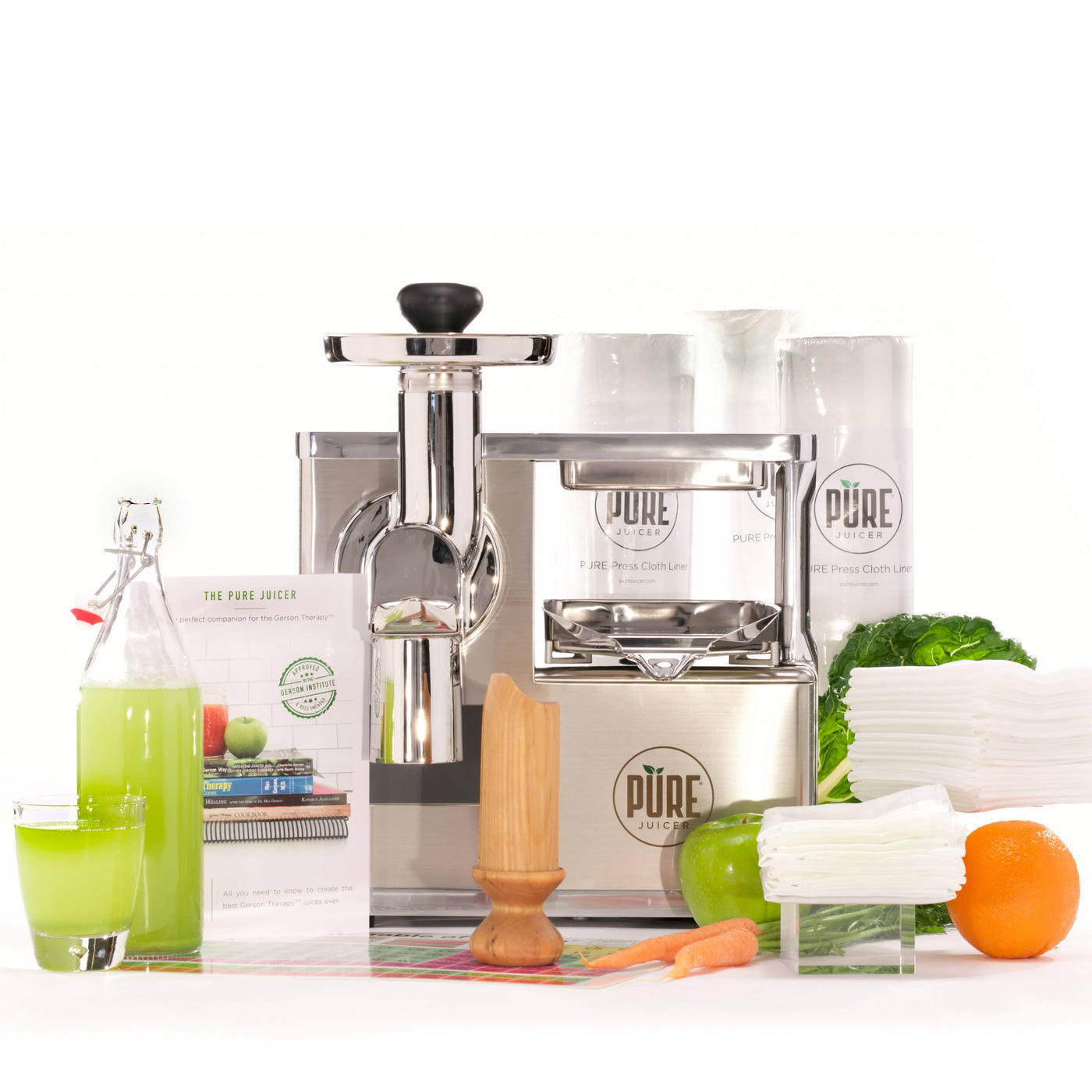 Pure Brand Cold Press Juicer 2 Stages Hydraulic Press.